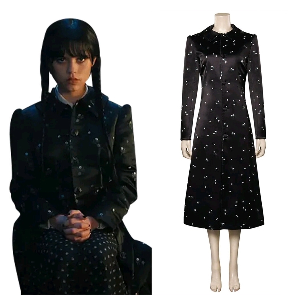 Wednesday Addams Netflix Cosplay Coat